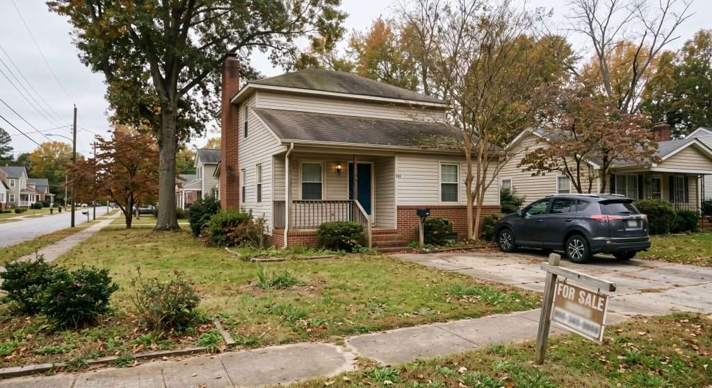 Charlotte home exterior ready to sell before a foreclosure auction